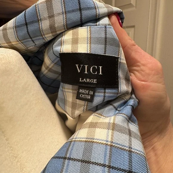 Blue Plaid Women's Blazer - Picture 7 of 7